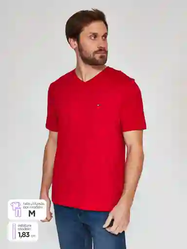 Tommy Hilfiger Polera Manga Corta Rojo M MW0MW39249 V26