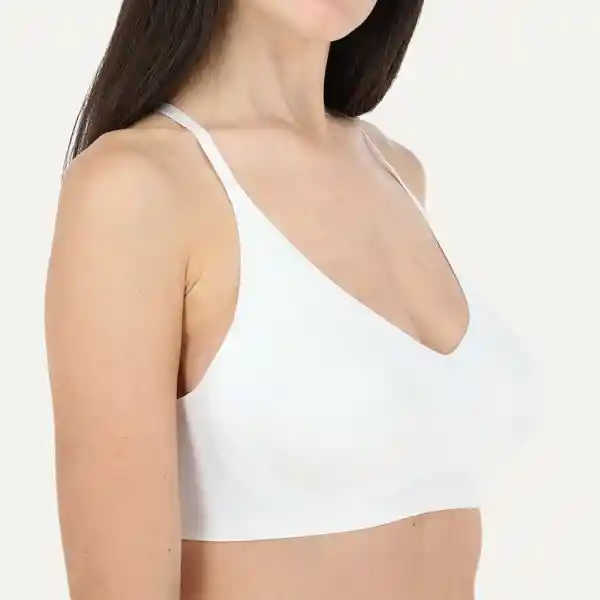 Sostén Seamless Espalda Encaje Sport Color Blanco Talla S Flores