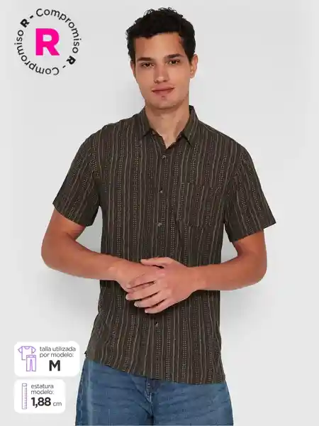 Barbados Camisa Manga Corta Vis Etribu Negro L SS25