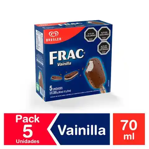 Frac Helado de Leche Sabor Vainilla Cubierto de Chocolate