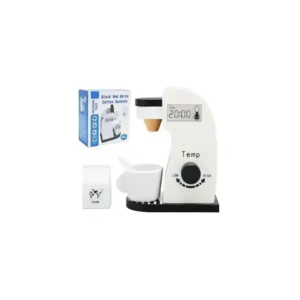 Wenden Toys Cafetera de Madera Con Accesorios Linea Black