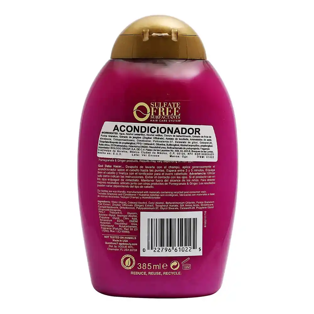 Organix Acondicionador Pomegranate & Ginger