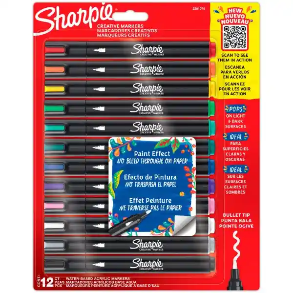 Sharpie Marcador Acrílico Punta Bala Color