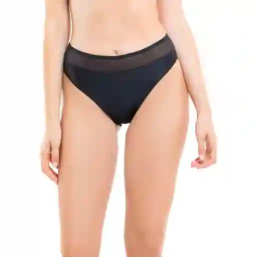 Bikini Calzón Con Transparencia Negro Talla L Samia