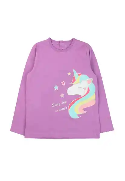 Polera Cosmic 180 Bebé Niña Lila Talla 3 a 6 Meses Ficcus