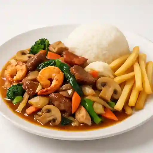 Chapsui Especial con Arroz y Papa Frita