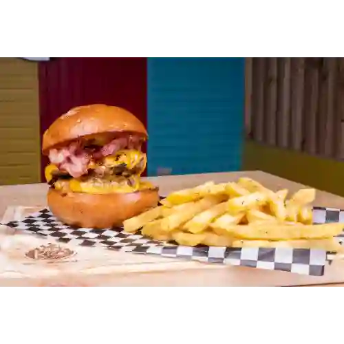 Doble Cheese Bacon con Papas