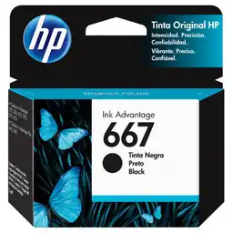 Hp Cartucho de Tinta Original 667 Negro