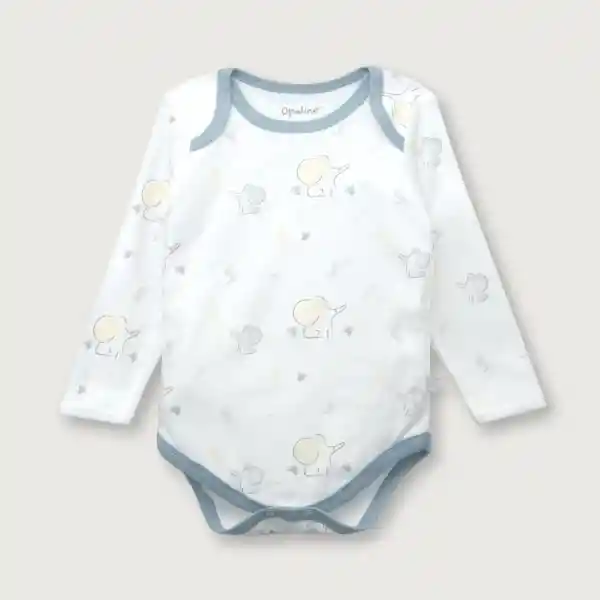 Body de Bebé Niño Celeste Talla 6M Opaline