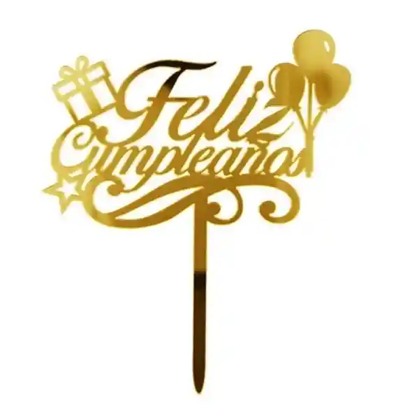 Decoración Topper Torta Feliz Cumpleaños Globo