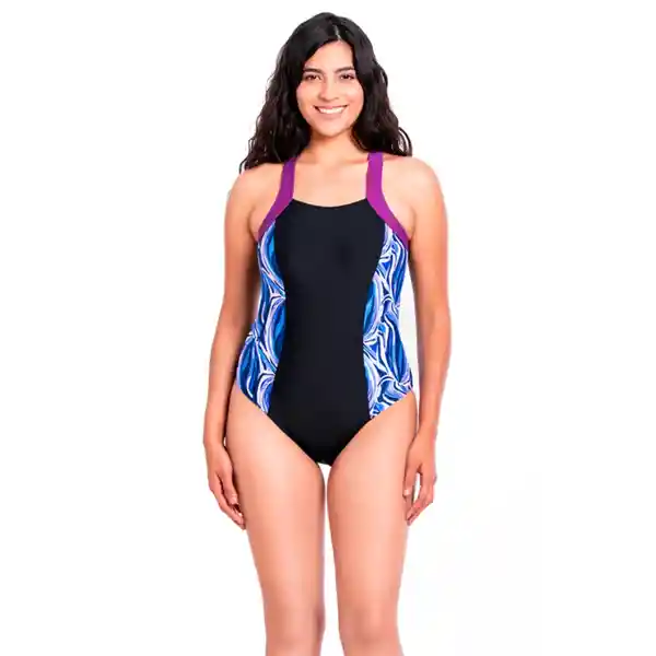 Traje de Baño Deportivo Con Cierre Est Morado Talla XL Samia