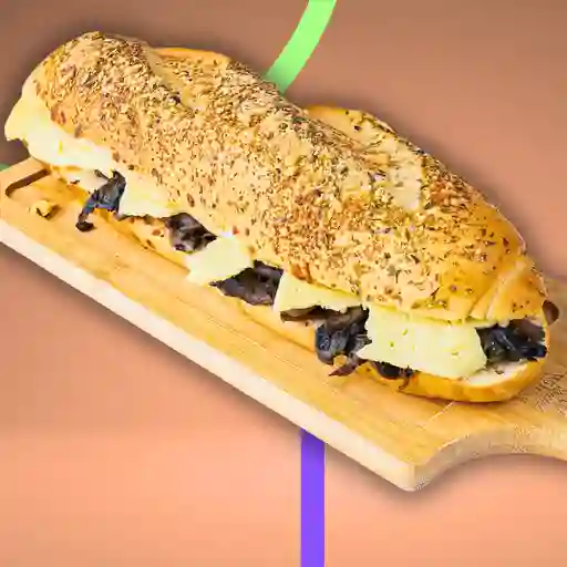 Sandwich de queso y champiñones