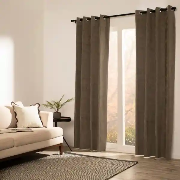 Cortina Blackout Chenille Ojetillos 140 x 240 cm Casaideas