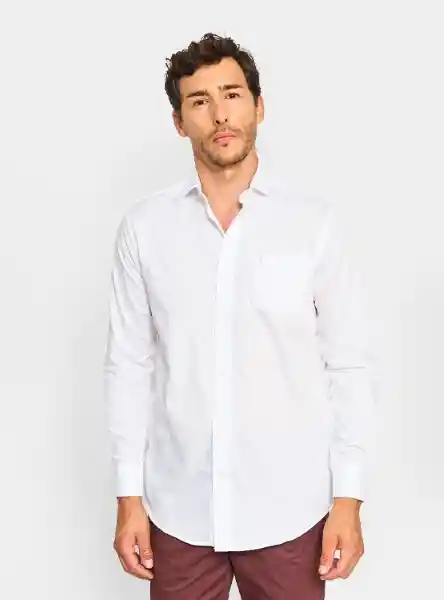 Kenneth Stevens Camisa Manga Larga Baul Text Blanco 17 FW25