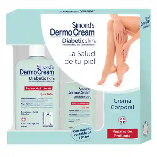 Dermo Cream Crema Corporal Dibetic Skin Urea 10% +Frasco 150 mL