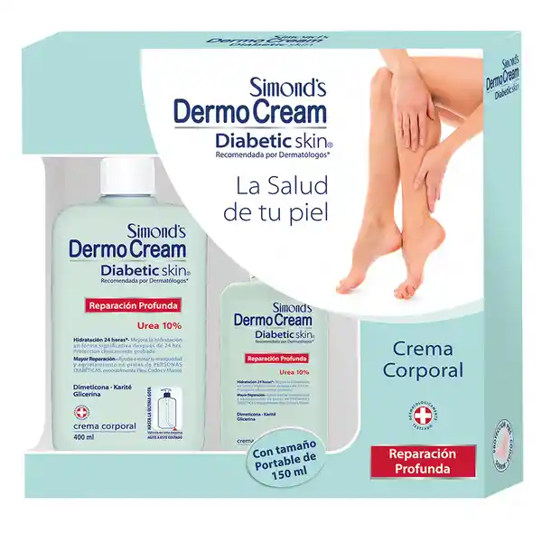 Dermo Cream Crema Corporal Dibetic Skin Urea 10% +Frasco 150 mL