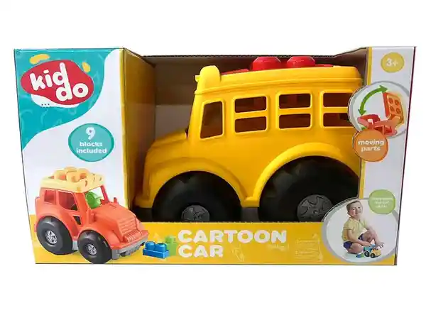Kiddo Vehículo Construcción Cartoon Car Blocks 22 cm