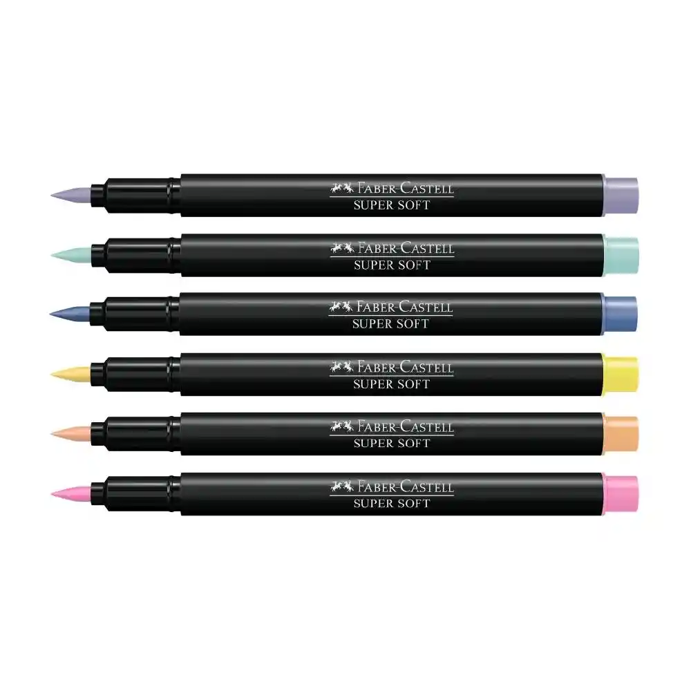 Faber Castell Marcador Punta Pincel Supersoft Pastel