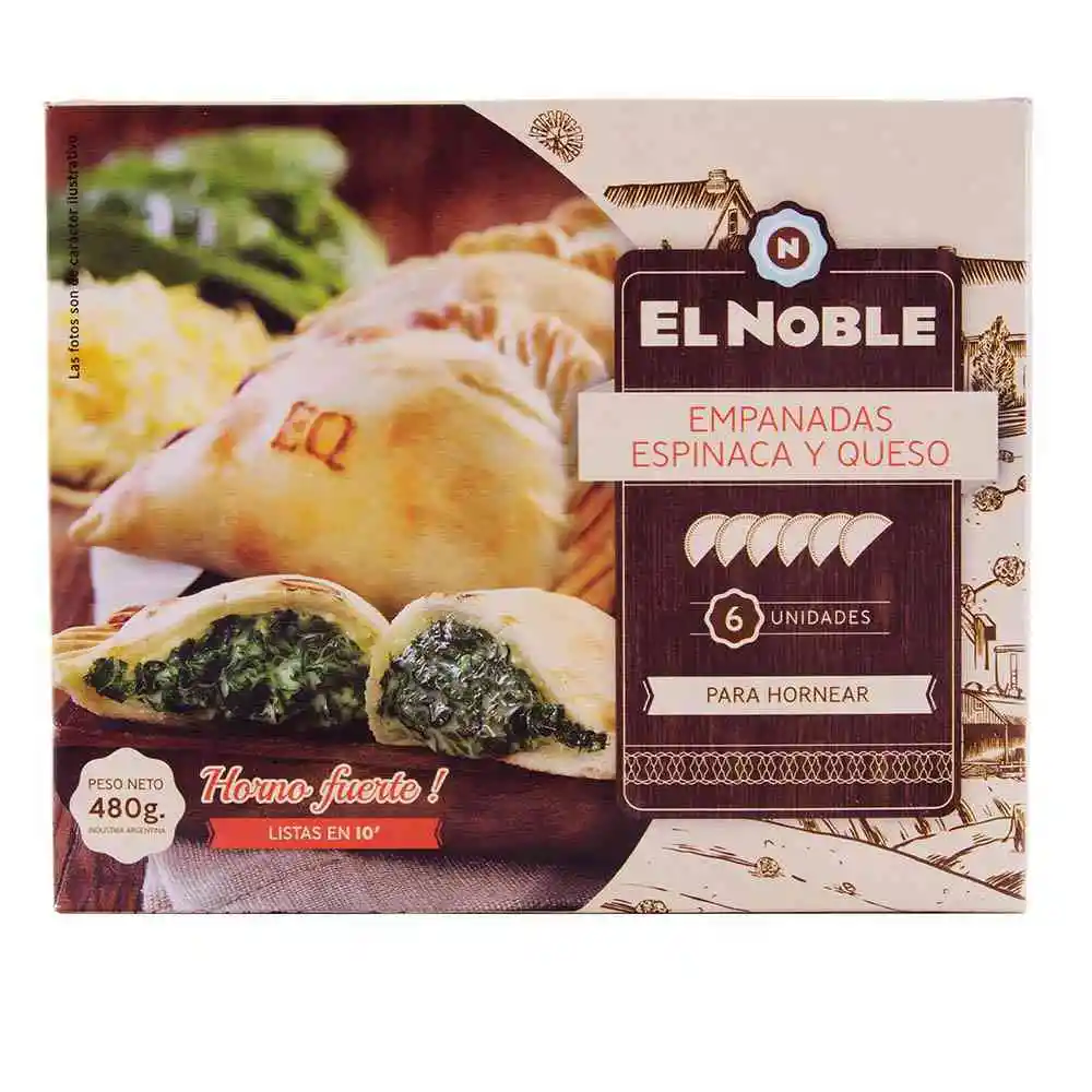 El Noble Empan Espinaca Queso 6 U