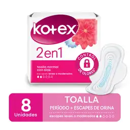 Kotex Toalla Higiénica Femenina Normal 2 en 1