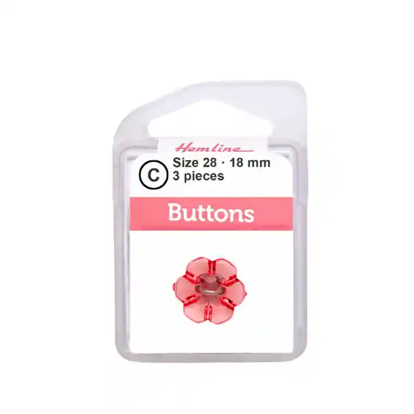 Botón Plástico Flor Fucsia Hb01428.20 18mm 4