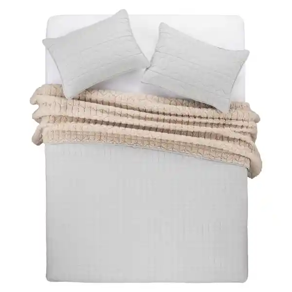 Quilt Microfibra Corderito 2 Plazas Beige