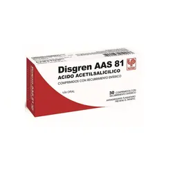 Disgren AAS 81 mg Comprimidos Con Recubrimiento Enterico