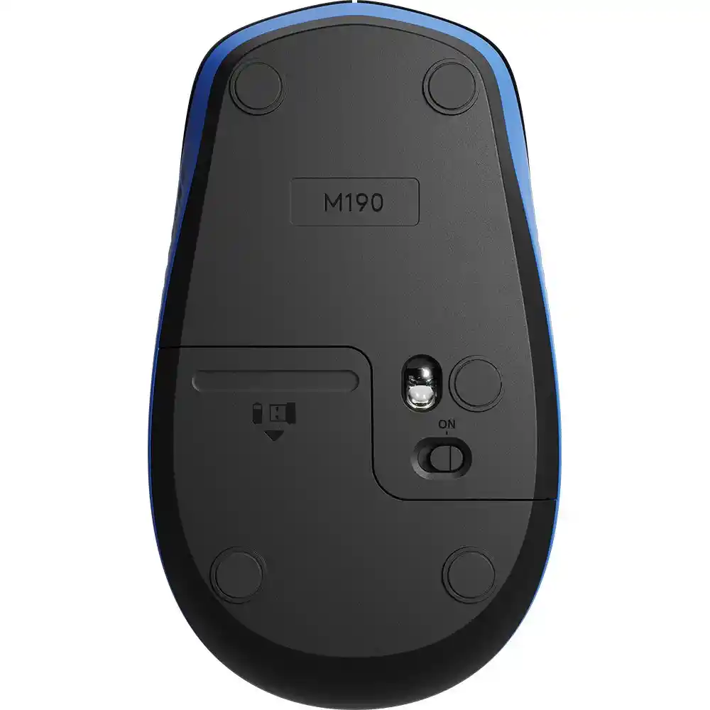 Logitech Mouse Wireless Full Size Blue M190