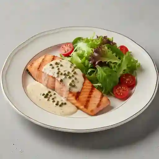 Salmón a la Griglia con Salsa de Alcaparras
