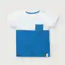 Polera Esencial Manga Corta de Niño Azul Talla 2A Opaline