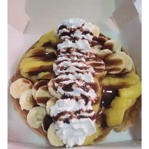 Waffle manjar ( mango y plátano)