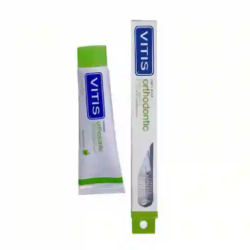 Vitis Cepillo Dental Orthodontic Access + Crema Dental de Aloe Vera y Manzana 