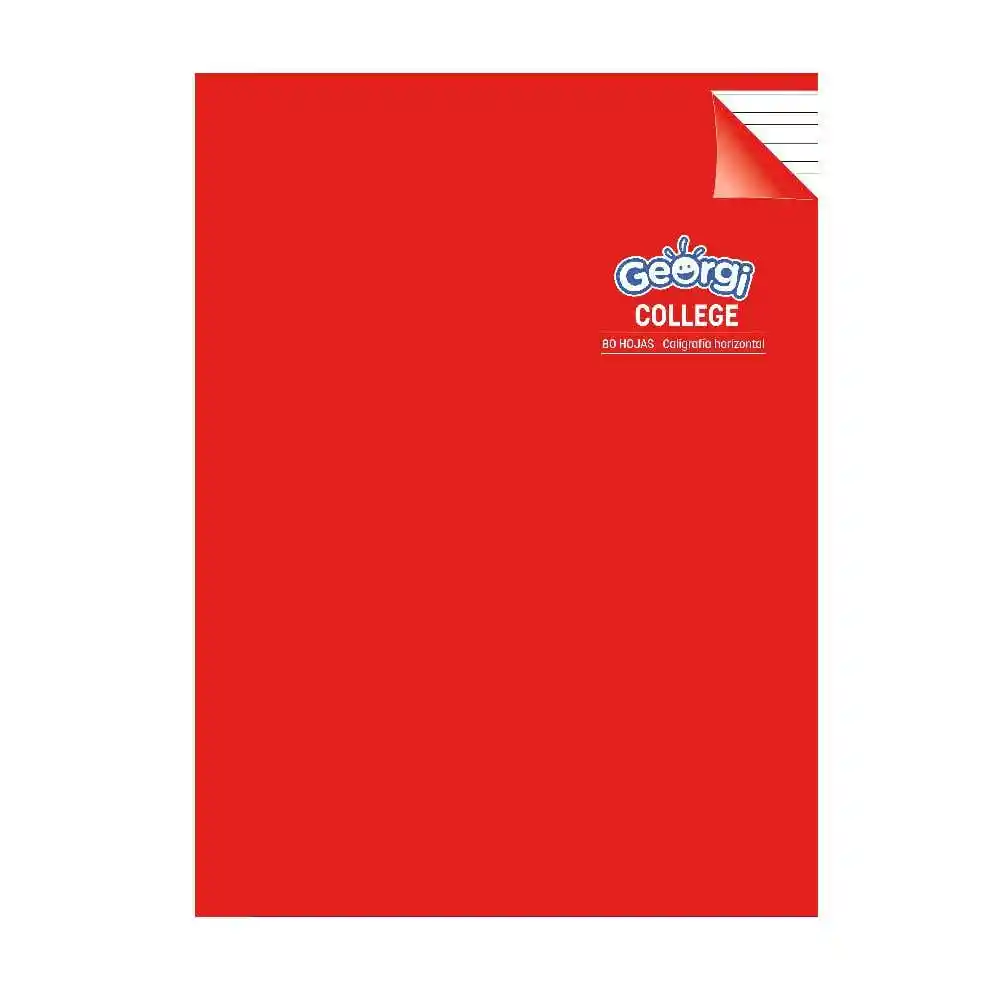 Georgi Cuaderno College Caligrafía Horizontal 80 Hojas