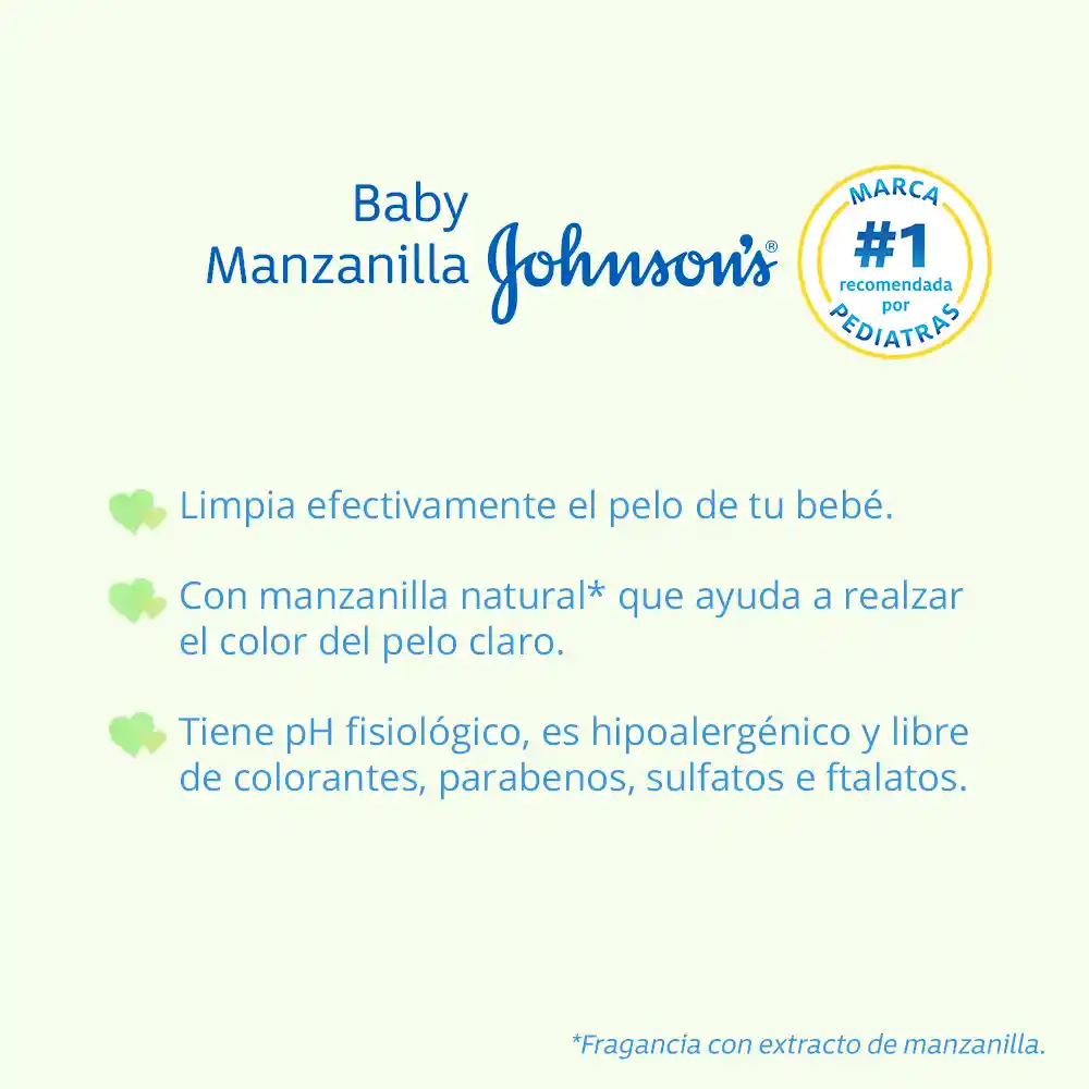 Johnsons Baby Shampoo Cabello Claro con Manzanilla