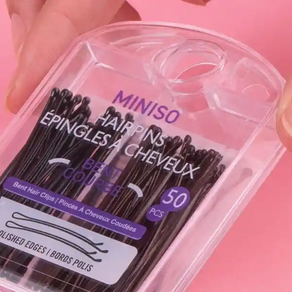 Set Pasador Para Cabello Negro Miniso