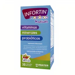 Infortin Suplemento Probiótico Comprimidos Masticables Sabor Tutti Frutti 
