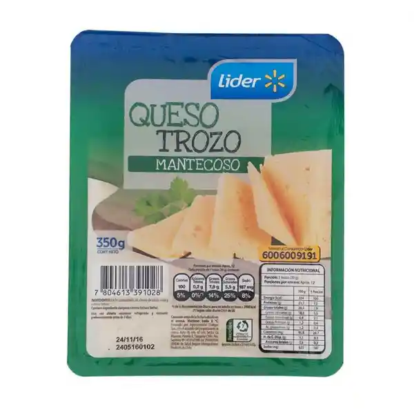 Queso Mantecoso Trozo Líder