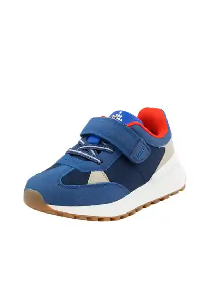 Zapatillas Sport Velcro Elástico Kids Niño Azul 23 892