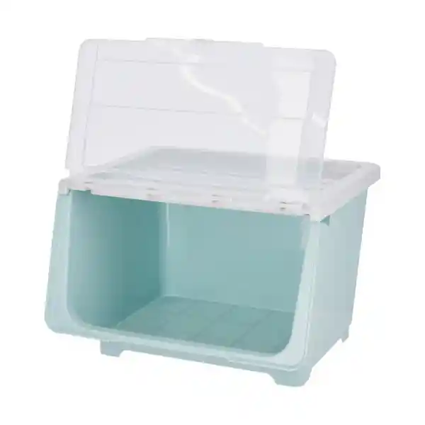 Caja Apilable de Plástico Con Ruedas 34 L