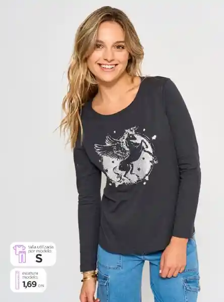 Index Polera Manga Larga Party F D Inx Ess Plata S W25