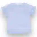 Polera Manga Corta Niña Azul Acero Pillín Talla 3 A