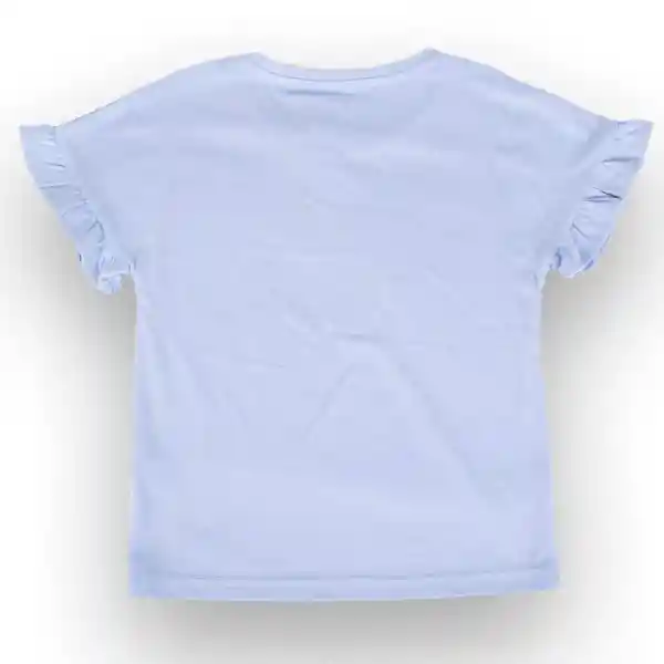 Polera Manga Corta Niña Azul Acero Pillín Talla 3 A