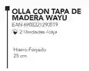 Wayu Olla Con Tapa de Madera Iron Cast