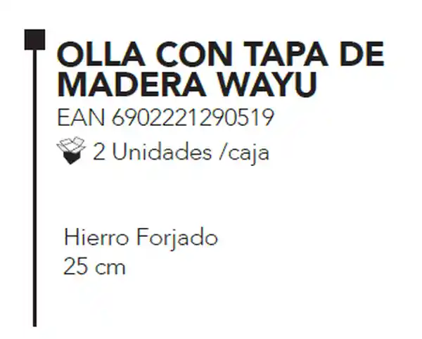 Wayu Olla Con Tapa de Madera Iron Cast