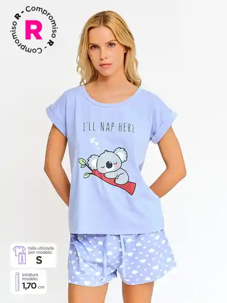 Index Set Pijama Navi sh Punto Fb Denim S V26