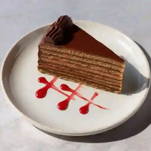 Panqueque choco frambuesa trozo