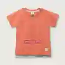 Polera Manga Corta de Niño Salmón Talla 9M Opaline