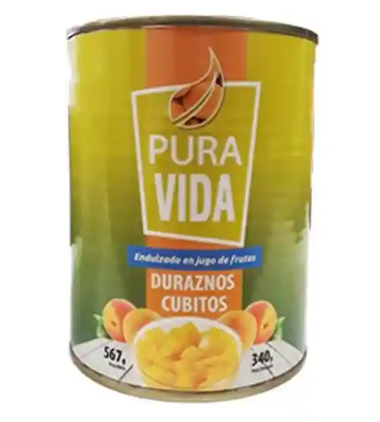 Pura Vida Duraznos en Cubitos