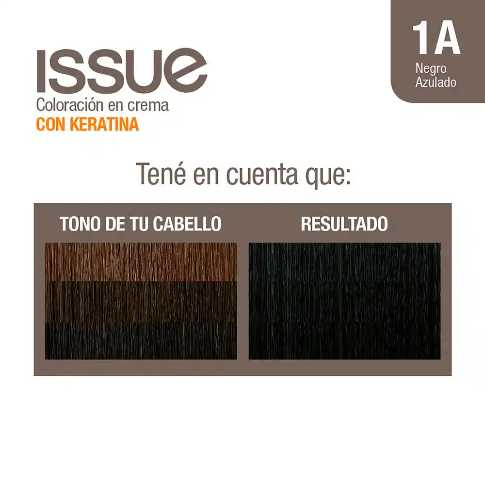 Issue Coloración Kit Keratina Tono 1A Negro Azulado