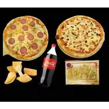 Promo de 2 Pizzas Familiar, Palitos Ajo